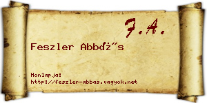 Feszler Abbás névjegykártya